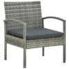 VidaXL - Tuin Fauteuil - Grijs - Poly Rattan -LeenBakker Winkel 1000158730