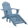 VidaXL - Tuinstoel Adirondack - Blauw - Hout - Met Voetenbank -LeenBakker Winkel 1000159091