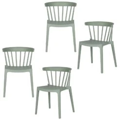 WOOOD Bliss Tuinstoelen - Kunststof - Jadegroen - Set Van 4