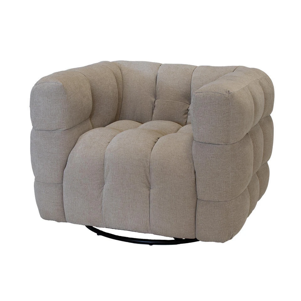 Draaifauteuil Taupe - Zithoogte 44cm - Stuva 3 Draaifauteuil Taupe - Zithoogte 44cm - Stuva