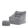 Icon Zitzak En Poef Natalia - Chenille Zitzak Fauteuil - Grijs -LeenBakker Winkel 1000161219