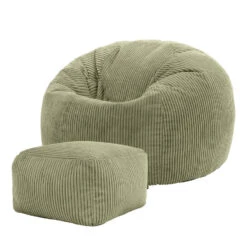 Icon Zitzak En Poef Kingston - Corduroy Zitzak - Saliegroen