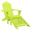 VidaXL - Tuinstoel Adirondack - Groen - Hout - Met Voetenbank -LeenBakker Winkel 1000162964