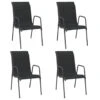 VidaXL - Tuinstoelen - Zwart - Staal En Textileen - 4 Stuks -LeenBakker Winkel 1000163214