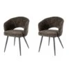 Hoyz Collection - Armstoel Boucle Salon - Tissee Cargo Bruin - Set Van 2