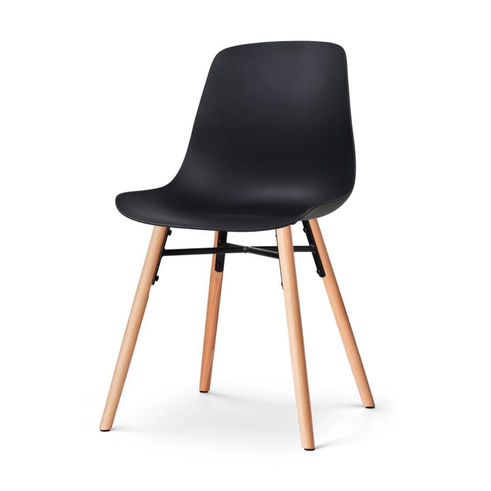 Nolon Nena-Pip Eetkamerstoel Zwart - Kunststof - Houten Poten 3 Nolon Nena-Pip Eetkamerstoel Zwart - Kunststof - Houten Poten
