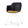Nolon Noa-Liz Eetkamerstoel Zwart - Okergeel Kussen - Witte Poten