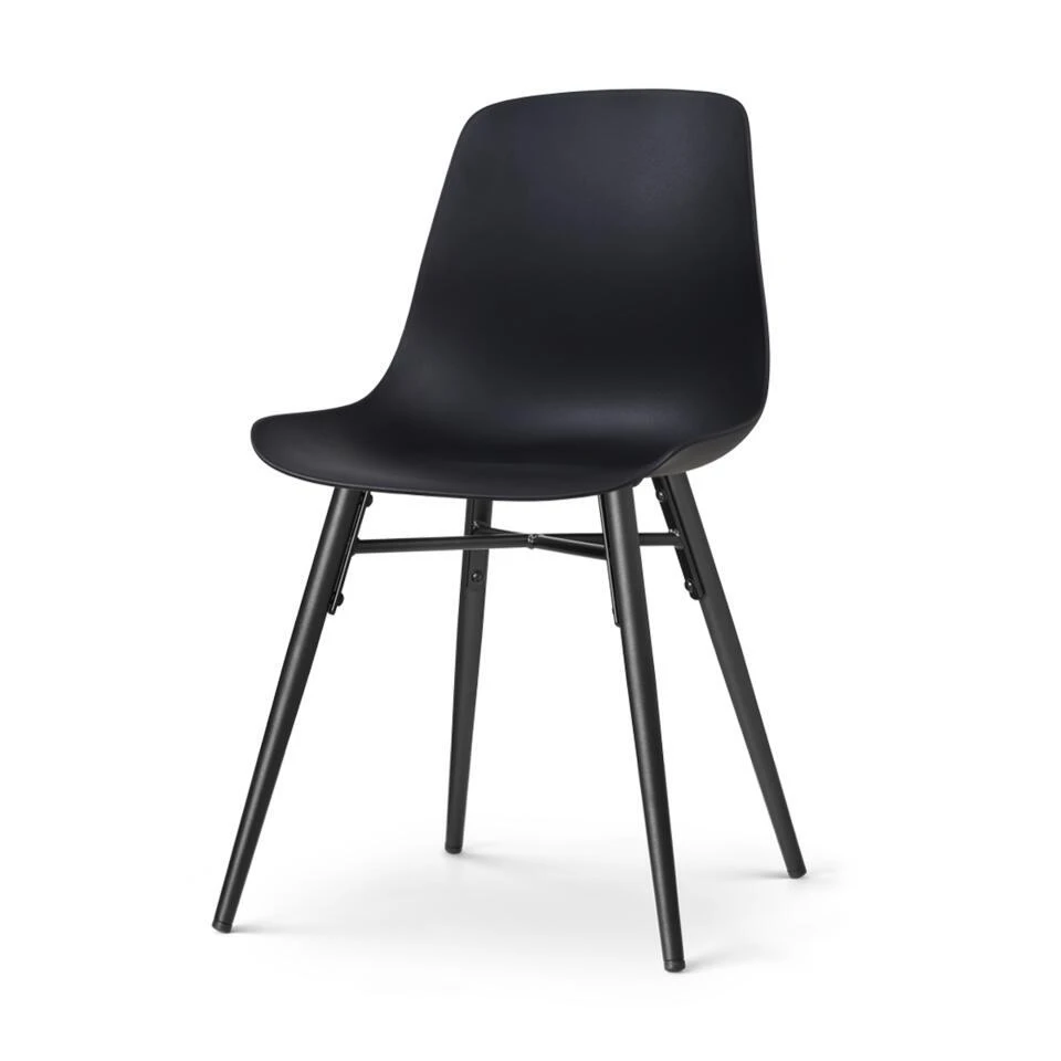 Nolon Nena-Pip Eetkamerstoel Zwart - Zwarte Houten Poten 3 Nolon Nena-Pip Eetkamerstoel Zwart - Zwarte Houten Poten