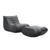 Merkloos HOME DELUXE Relax Fauteuil Met Kruk CHILL - Grijs -LeenBakker Winkel 1000169047