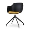 Nolon Nola-Liz Eetkamerstoel Zwart - Okergeel - Draaibaar - Zwart 2 Nolon Nola-Liz Eetkamerstoel Zwart - Okergeel - Draaibaar - Zwart -LeenBakker Winkel 1000169117