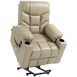 CLP Fauteuil Andover Zwart Frame - Kunstleer - Creme