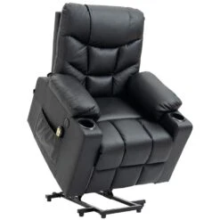 CLP Fauteuil Andover Zwart Frame - Echt Leer - Zwart