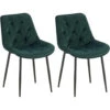 CLP Set Van 2 Eetkamerstoel Wallace Zwart Frame - Fluweel - Groen 1 CLP Set Van 2 Eetkamerstoel Wallace Zwart Frame - Fluweel - Groen -LeenBakker Winkel 1000170891