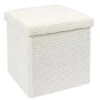 Home Deco Factory Poefje - Opbergbox - Rib - Wit - 38 X 38cm