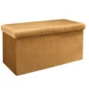 Home Deco Poef Velvet - Opbergbox - Okergeel - 76 X 38 Cm -LeenBakker Winkel 1000171603