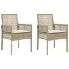 VidaXL - Tuinstoel - Beige - Poly Rattan - 53 X 60 X 85cm -LeenBakker Winkel 1000172455
