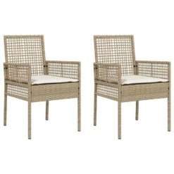 VidaXL - Tuinstoel - Beige - Poly Rattan - 53 X 60 X 85cm