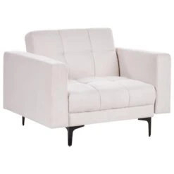 ALNES - Fauteuil - Gebroken Wit - Polyester