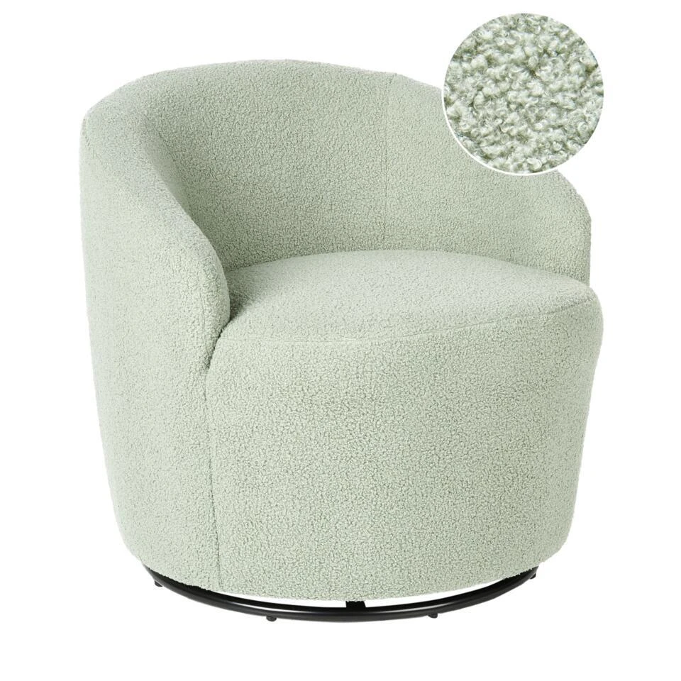 DAVIK - Fauteuil - Lichtgroen - Bouclé 3 DAVIK - Fauteuil - Lichtgroen - Bouclé