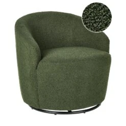 DAVIK - Fauteuil - Donkergroen - Bouclé