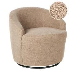 DAVIK - Fauteuil - Taupe - Bouclé