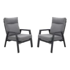 Azoren Loungestoelen Verstelbaar - Set Van 2 - Antraciet