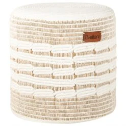 ABTIN - Poef - Wit/Beige - Jute