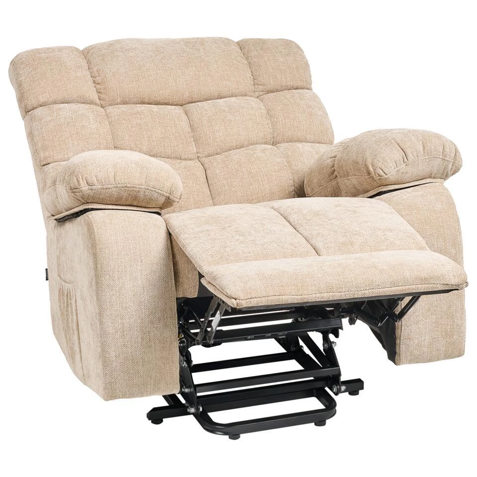 ARES - Relaxfauteuil Elektrisch - Beige - Stof 3 ARES - Relaxfauteuil Elektrisch - Beige - Stof