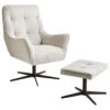 MOLLE - Fauteuil Met Voetenbank - Lichtbeige - Polyester -LeenBakker Winkel 1000175613
