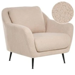 EIBY - Fauteuil - Beige - Bouclé