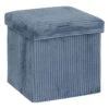 Merkloos Hocker/poef Ribcord - Opvouwbaar - Blauw - Polyester - 38x38cm -LeenBakker Winkel 1000176317
