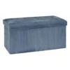 Merkloos Hocker/poef Ribcord Opvouwbaar - Blauw - Polyester - 76x38cm -LeenBakker Winkel 1000176320