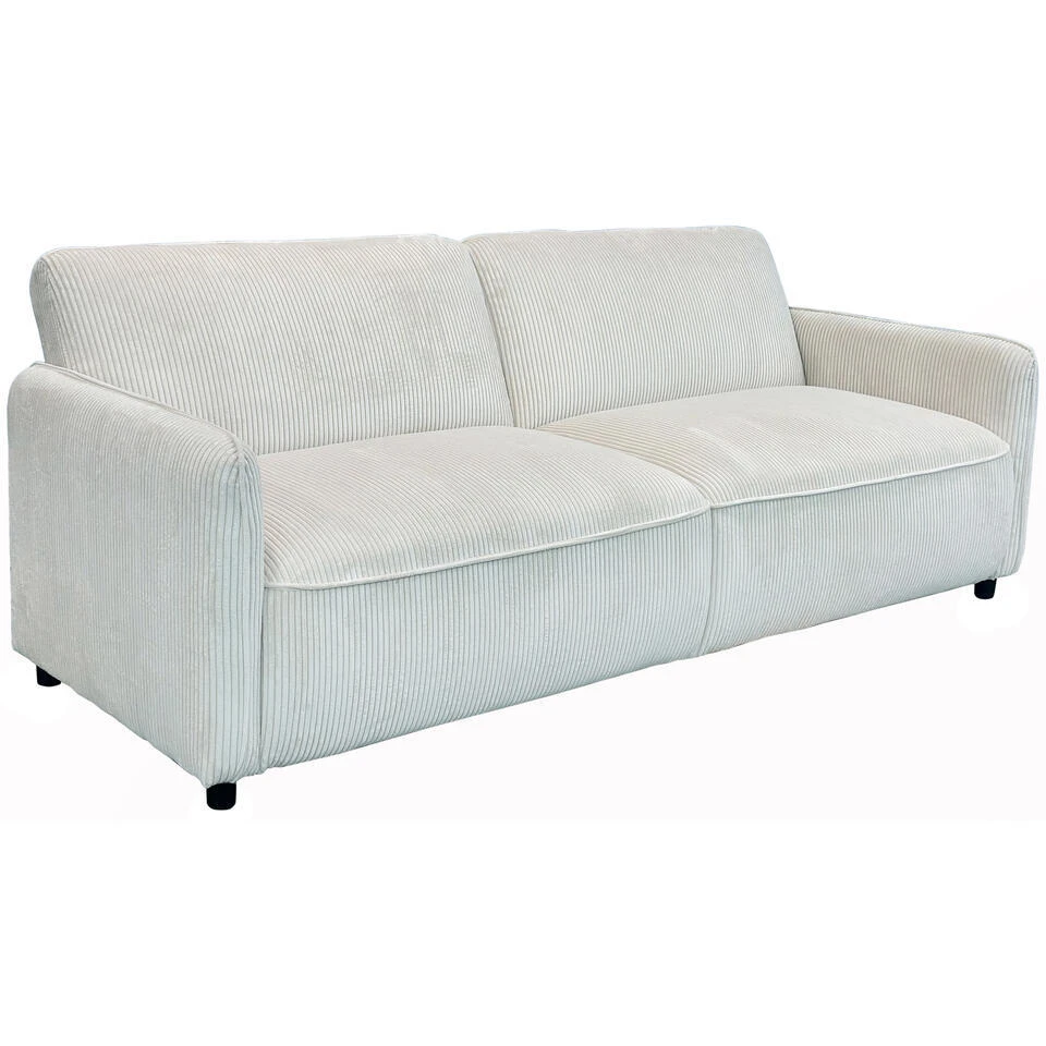 Alicia - Slaapbank 3-zits In Crèmekleurige Stof 3 Alicia - Slaapbank 3-zits In Crèmekleurige Stof