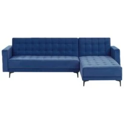 ABERDEEN - Hoekbank - Blauw - Linkszijdig - Fluweel