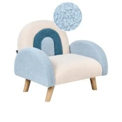 OMBO - Kinderfauteuil - Lichtblauw - Bouclé