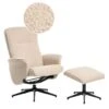 JAPET - Relaxfauteuil Met Voetenbank - Beige - Bouclé -LeenBakker Winkel 1000179019