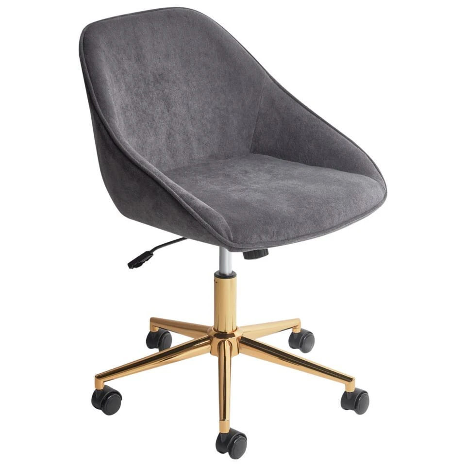 BARDSDALE - Bureaustoel - Donkergrijs - Fluweel 3 BARDSDALE - Bureaustoel - Donkergrijs - Fluweel