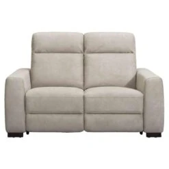 Bank James 2-zits - Lederlook - Zilvergrijs