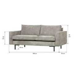 WOOOD Bank Arwin 2,5-zits - Vergrijsd Groen -LeenBakker Winkel 10102170 9600