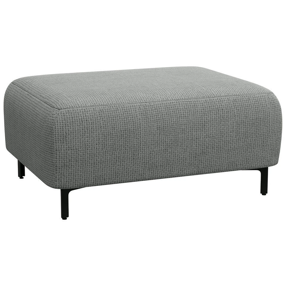 Hocker Elsa - Stof Eden - Grijs 4 Hocker Elsa - Stof Eden - Grijs - Afbeelding 2