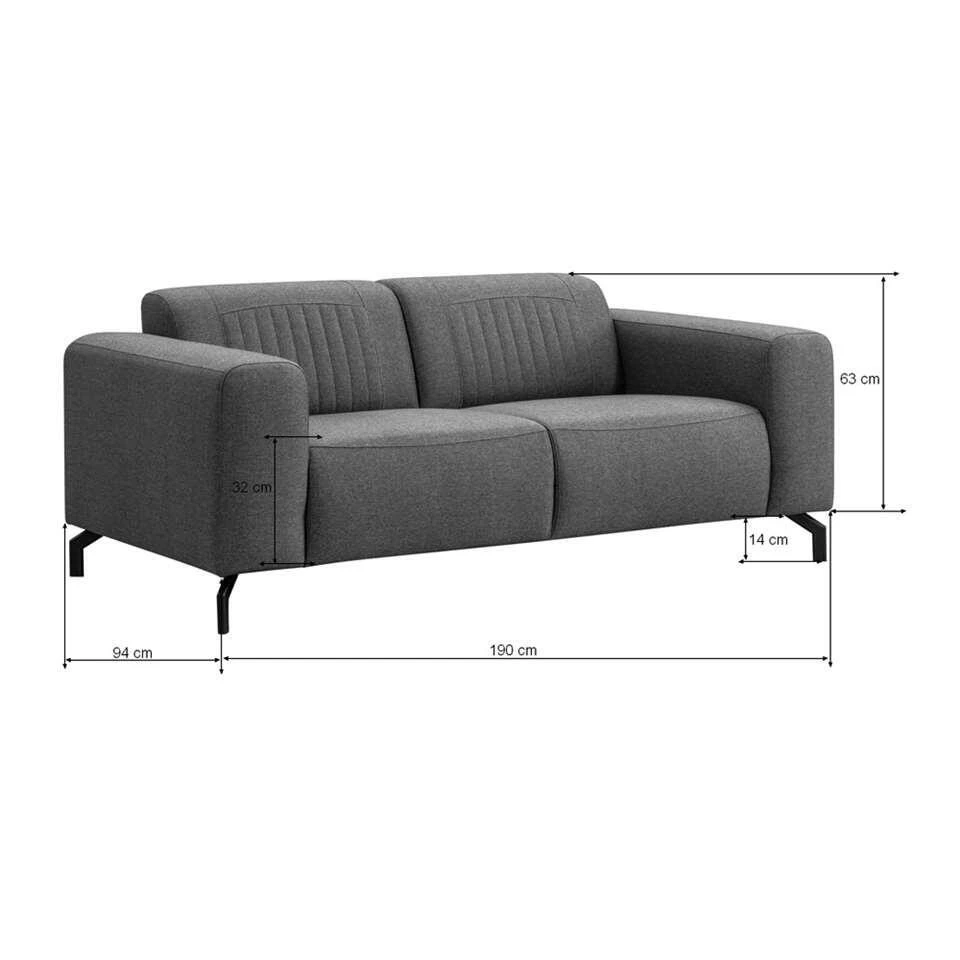 Bank Otis 2-zits - Donkergrijs 5 Bank Otis 2-zits - Donkergrijs - Afbeelding 3