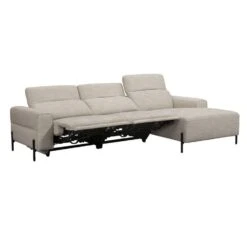 Hoekbank Dave Rechts - Elektrisch Verstelbaar - Lichtgrijs -LeenBakker Winkel 10112248 0302