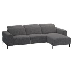 Hoekbank Dave Rechts - Elektrisch Verstelbaar - Stof Chacha - Grijs -LeenBakker Winkel 10112254 0300