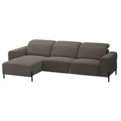 Hoekbank Dave Links - Elektrisch Verstelbaar - Stof Billy Joe - Grijs -LeenBakker Winkel 10112267 0300