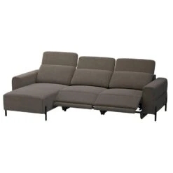 Hoekbank Dave Links - Elektrisch Verstelbaar - Stof Billy Joe - Grijs -LeenBakker Winkel 10112267 0301