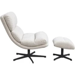 Fauteuil Bobbi Incl. Hocker - Greige -LeenBakker Winkel 10201088 8000