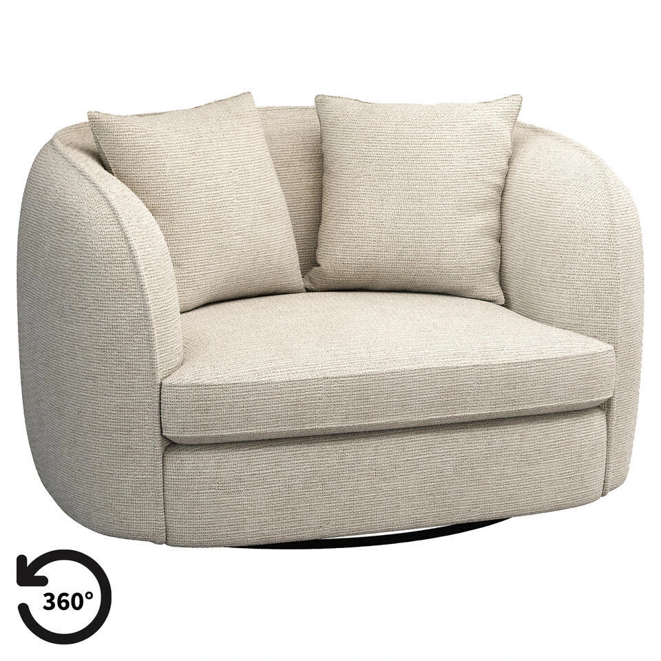 Loveseat Enzio - Stof Wandy - Champagne 3 Loveseat Enzio - Stof Wandy - Champagne