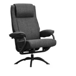 Relaxfauteuil Vincent Incl. Hocker - Stof Bjorn - Antraciet -LeenBakker Winkel 10202145 0300