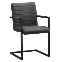 Eetkamerstoel Lizzy - Met Armleuningen - Antraciet -LeenBakker Winkel 10302480 0300