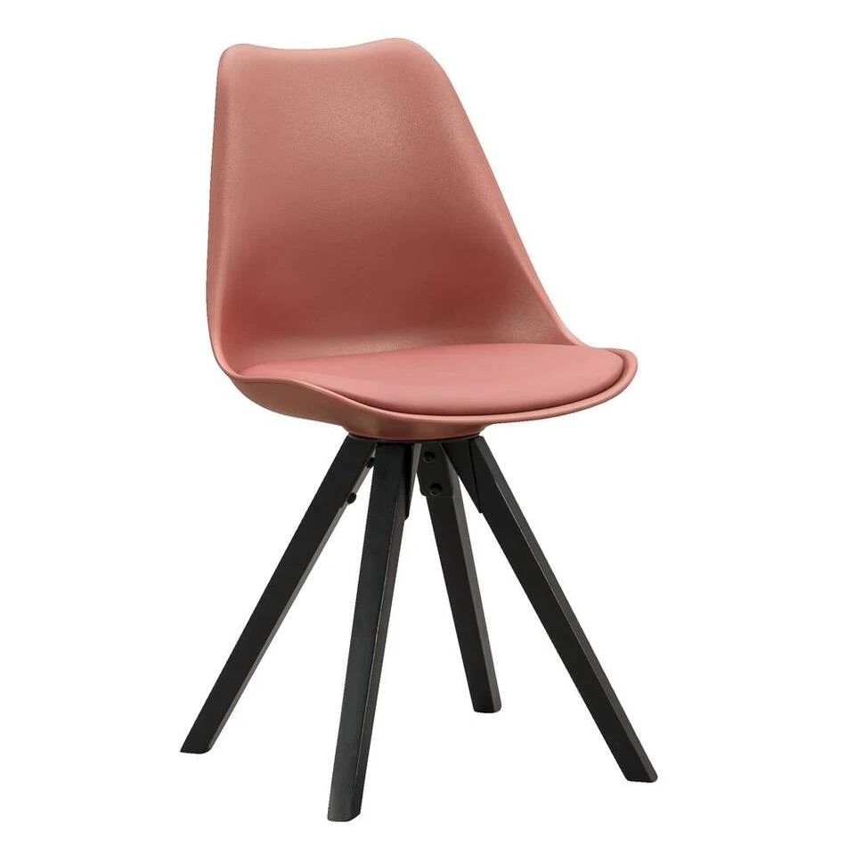 Eetkamerstoel Senja - Kunststof - Terra - Zwart Hout 4 Eetkamerstoel Senja - Kunststof - Terra - Zwart Hout - Afbeelding 2